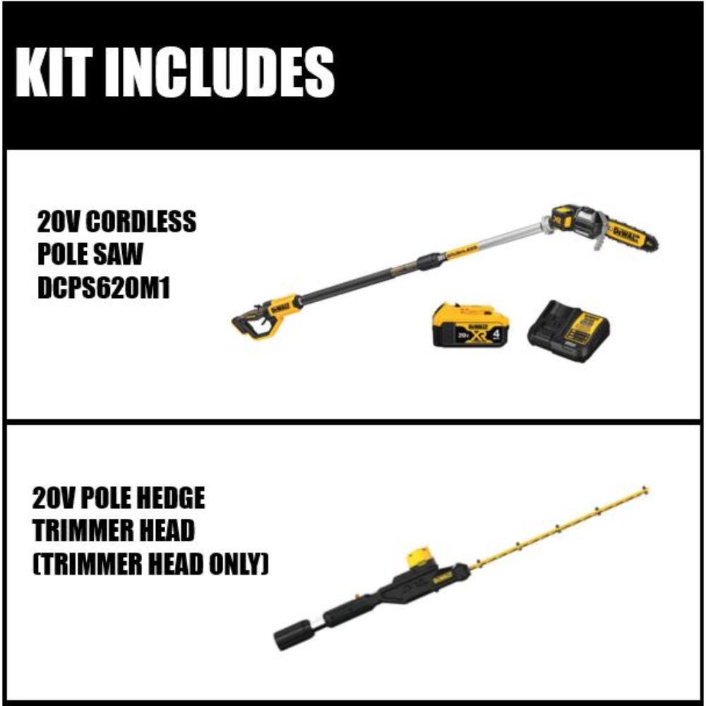 DEWALT 20V MAX 8in Cordless Battery Powered Pole and Chainsaw Tool Only