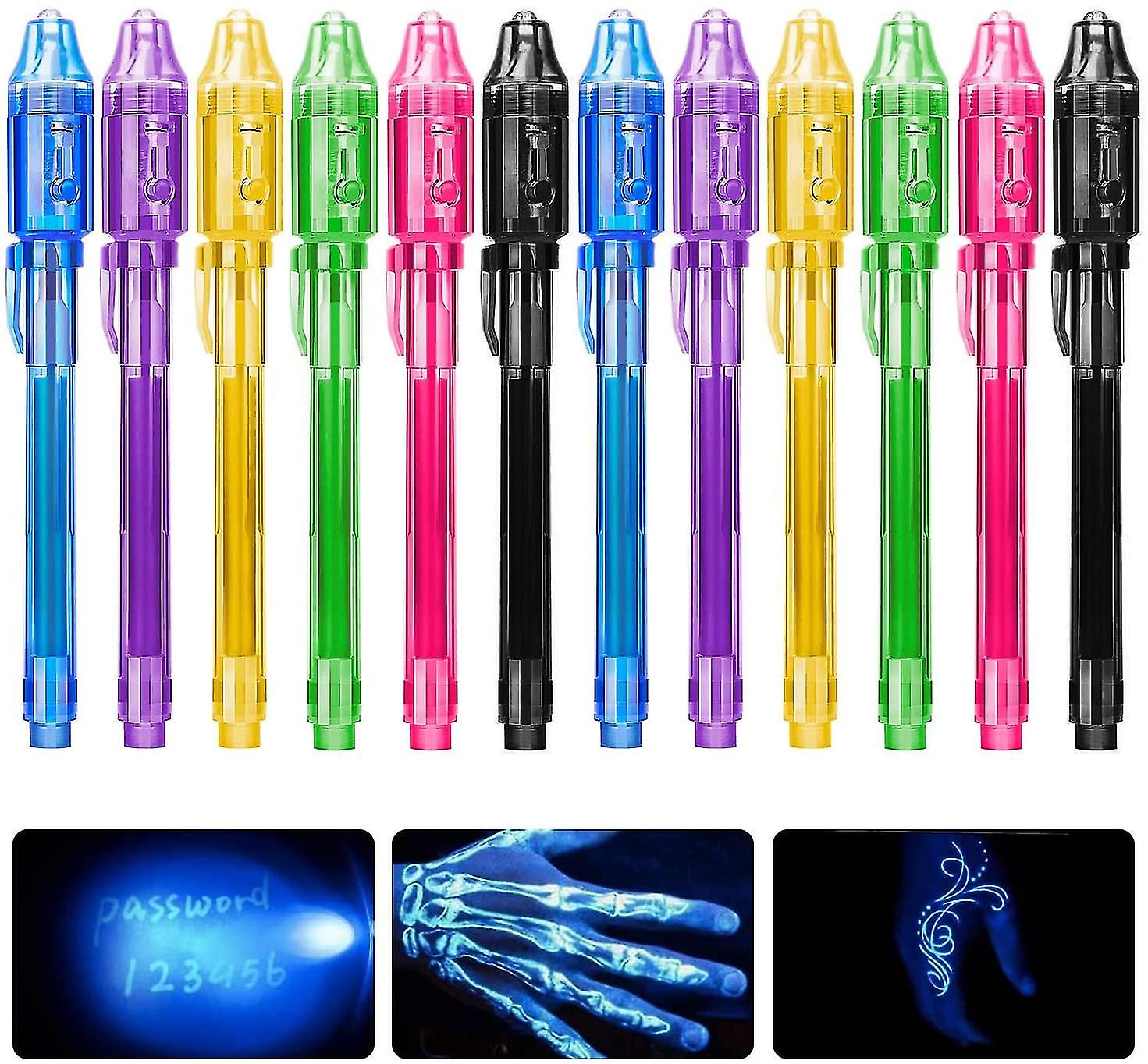 Veeki Invisible Ink Pen (12 Pack) Latest Spy Pen， With Uv Light Fun Activity Entertainment For Kids Party Favors Ideas Gifts