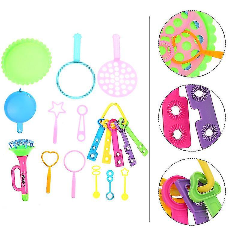 1 Set 17pcs Bubble Blowing Bars Wands Handheld Bubble Sticks (assorted Color)