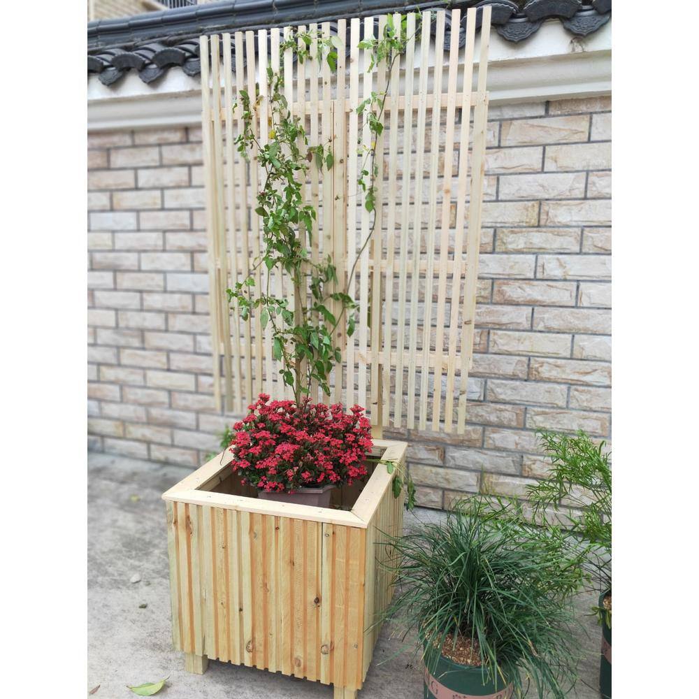 Ejoy 70 in. x 20 in. x 20 in. Wooden Planter Box with Trellis PlanterWithLattice_70x20x20