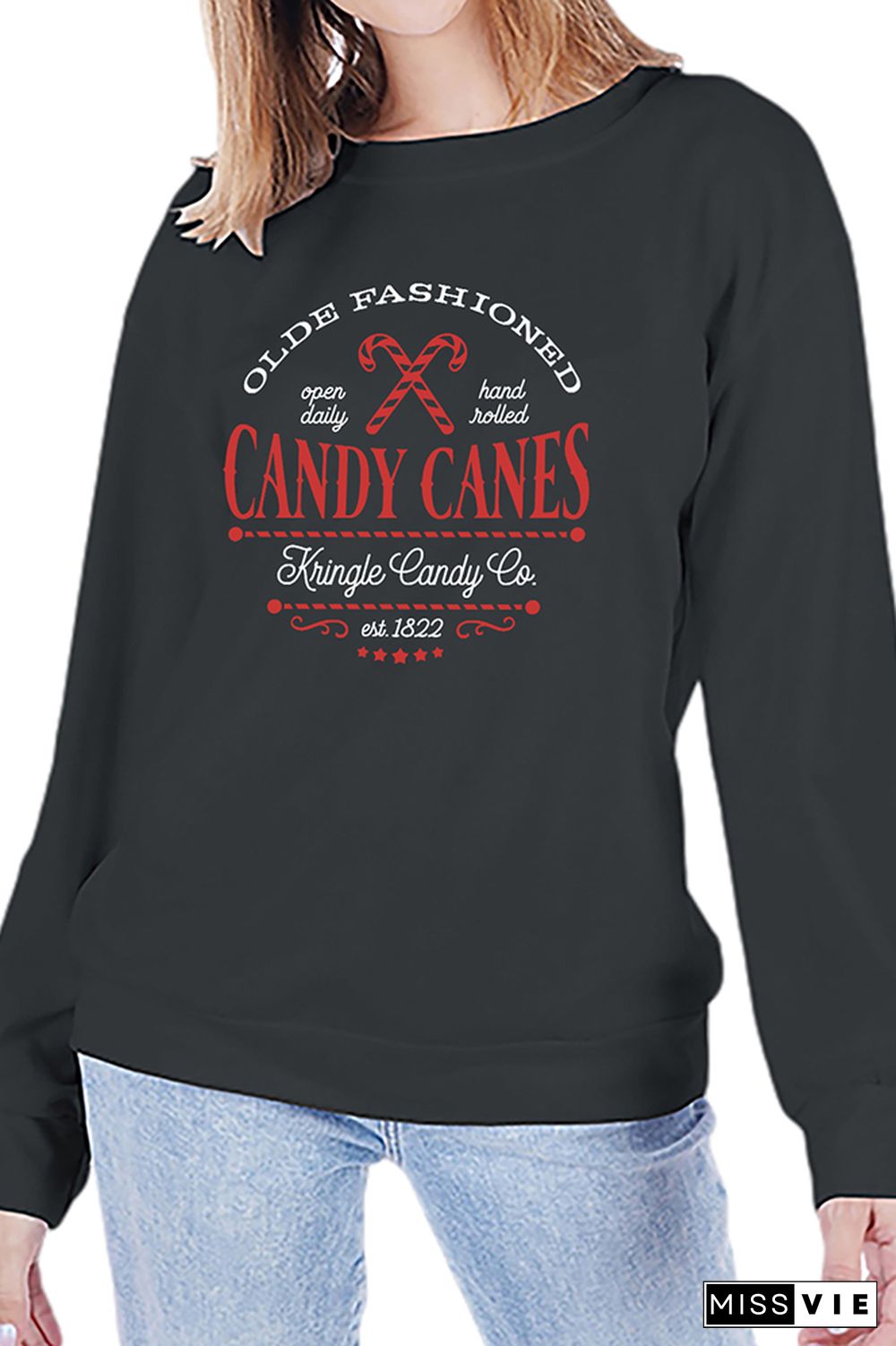 Old Fashioned Candy Canes Sweatshirt Wholesale