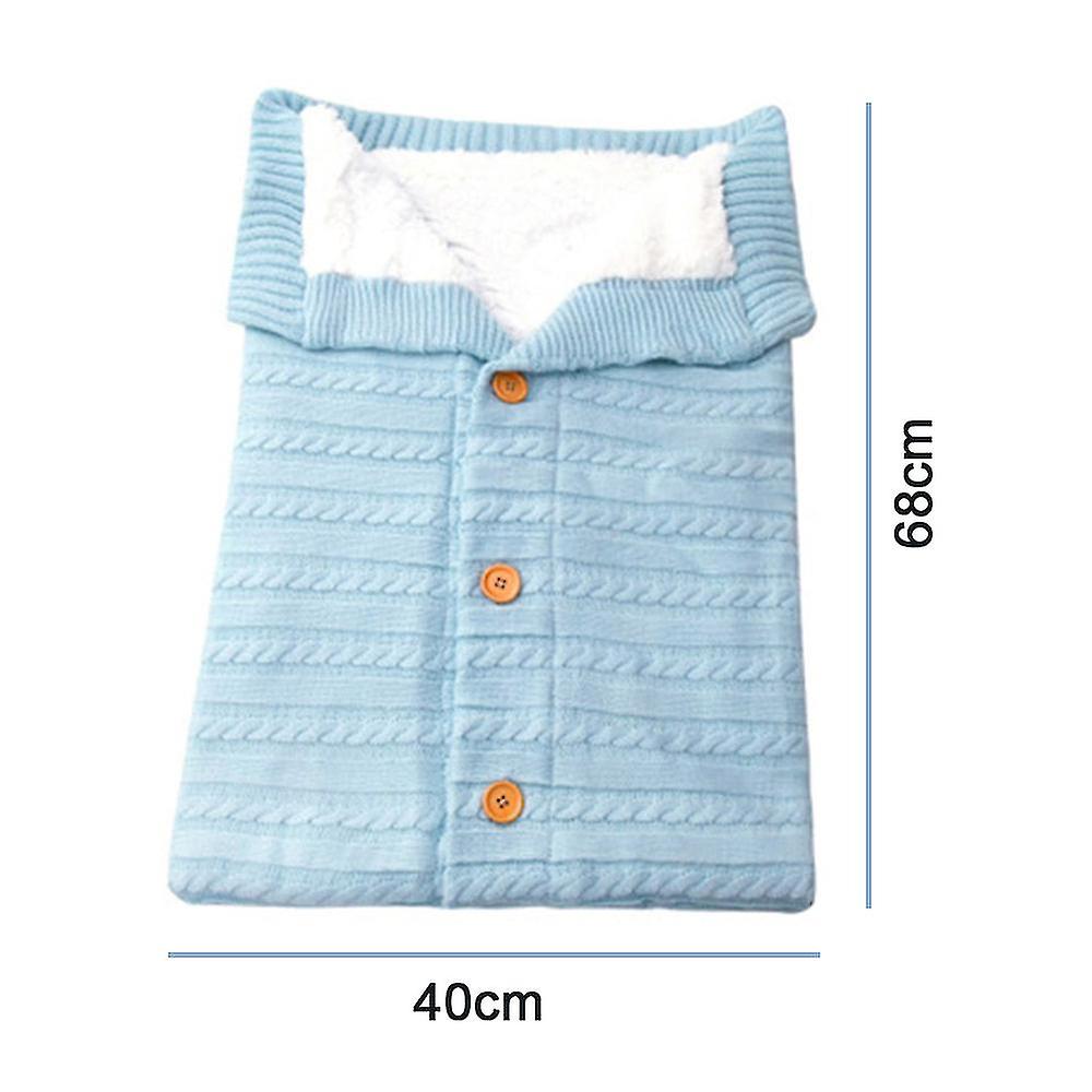 Unisex Infant Blankets Soft Thick Fleece Knit Str Wraps