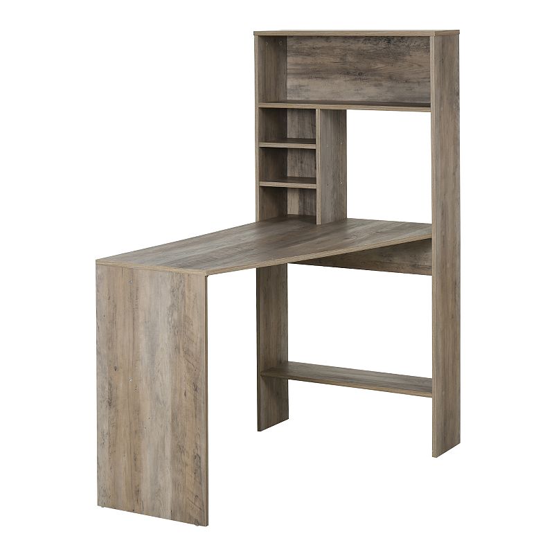 HOMCOM Nordic Style Computer Desk with Hutch and Storage Shelves PC Laptop Writing Table Home Office Workstation Oak