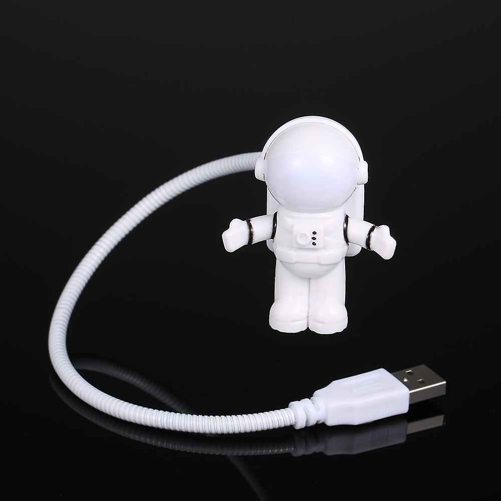 Spaceman Astronaut Shape Led Mini Night Light Keyboard Lamp Usb Charging Port Design Flexible Bendable Hose Portable For Student Office Worker Compute