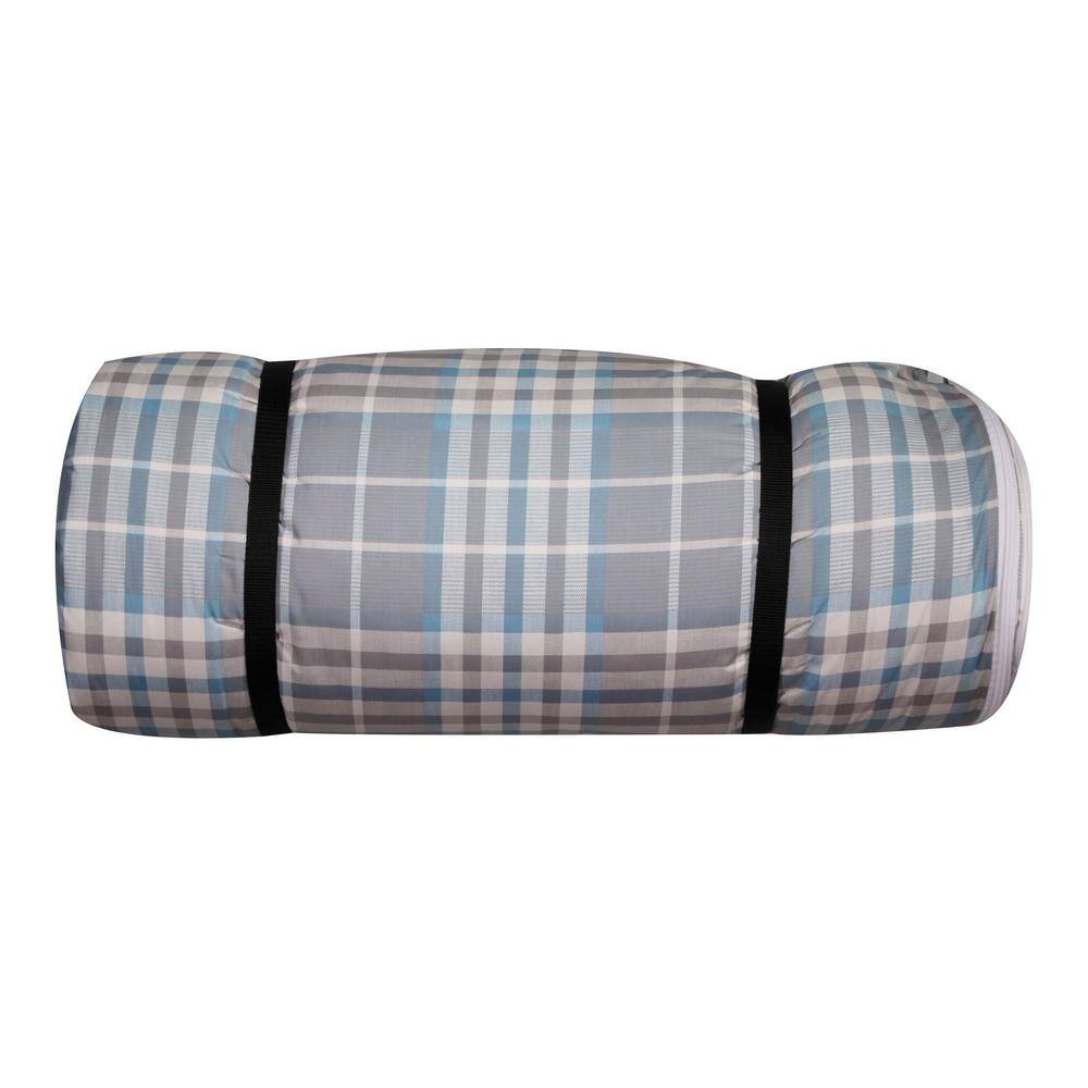 Disc-O-Bed Duvalay Extra-Large Ocean Plaid Luxury Memory Foam Sleeping Bag and Duvet 50224