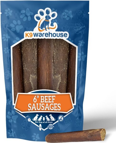 K9warehouse Beef Sausage Natural Dog Treats， 6 count