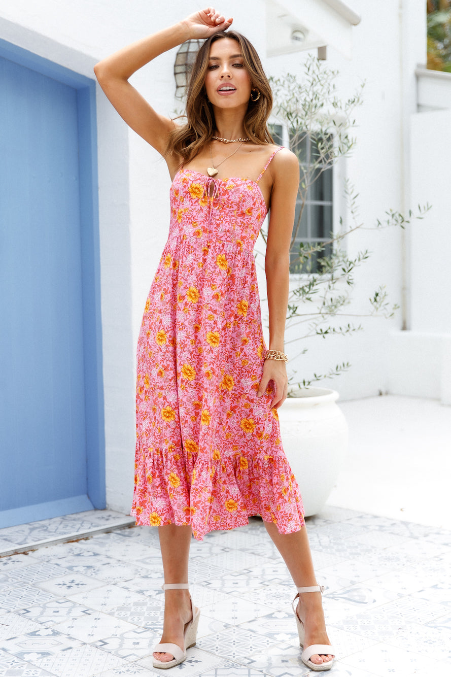 Know The Truth Midi Dress Pink