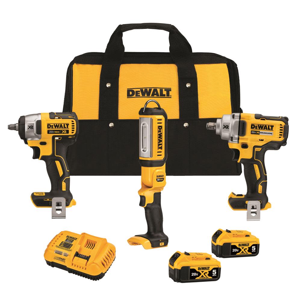 DW 20V MAX XR Brushless Cordless 3-Tool Automotive Kit DCK302P2 from DW