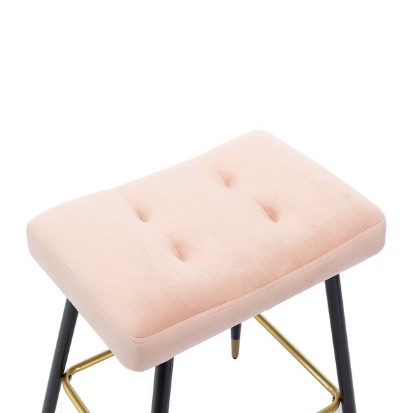 Vintage Stool No Backless Counter Height， Metal Frame is Sturdy and Stable，Sponge Foam Seat Cushion for Bar and Restaurant