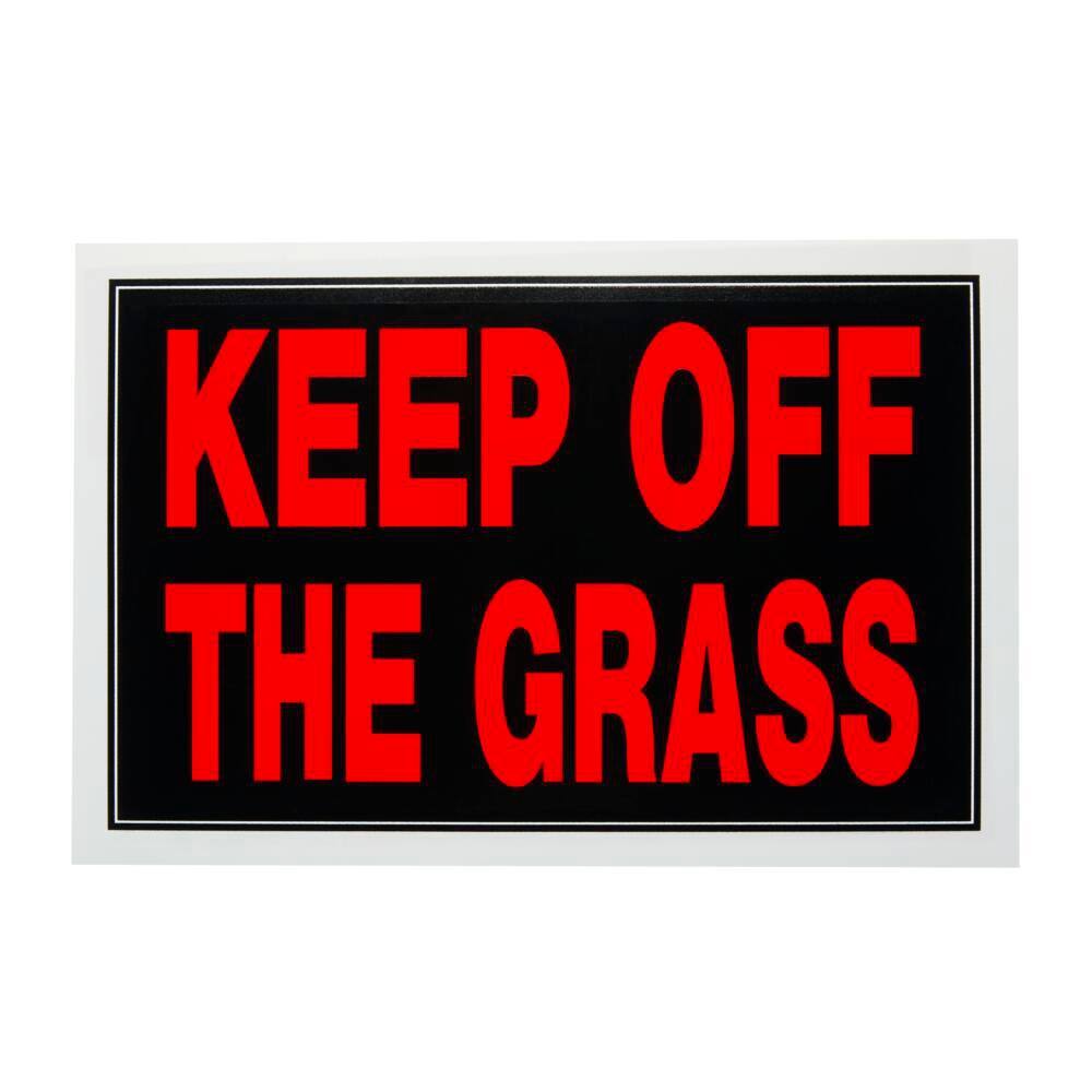 Everbilt 8 in. x 12 in. Plastic Keep Off Grass Sign 31735