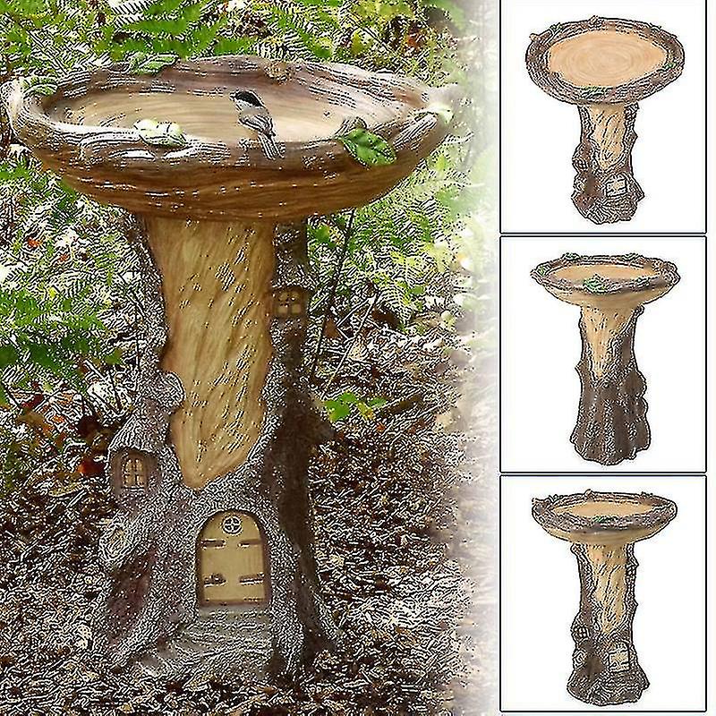 Bird Bath Feeders Bowl Garden Ornament Polyresin Handmade Decoration Outdoor