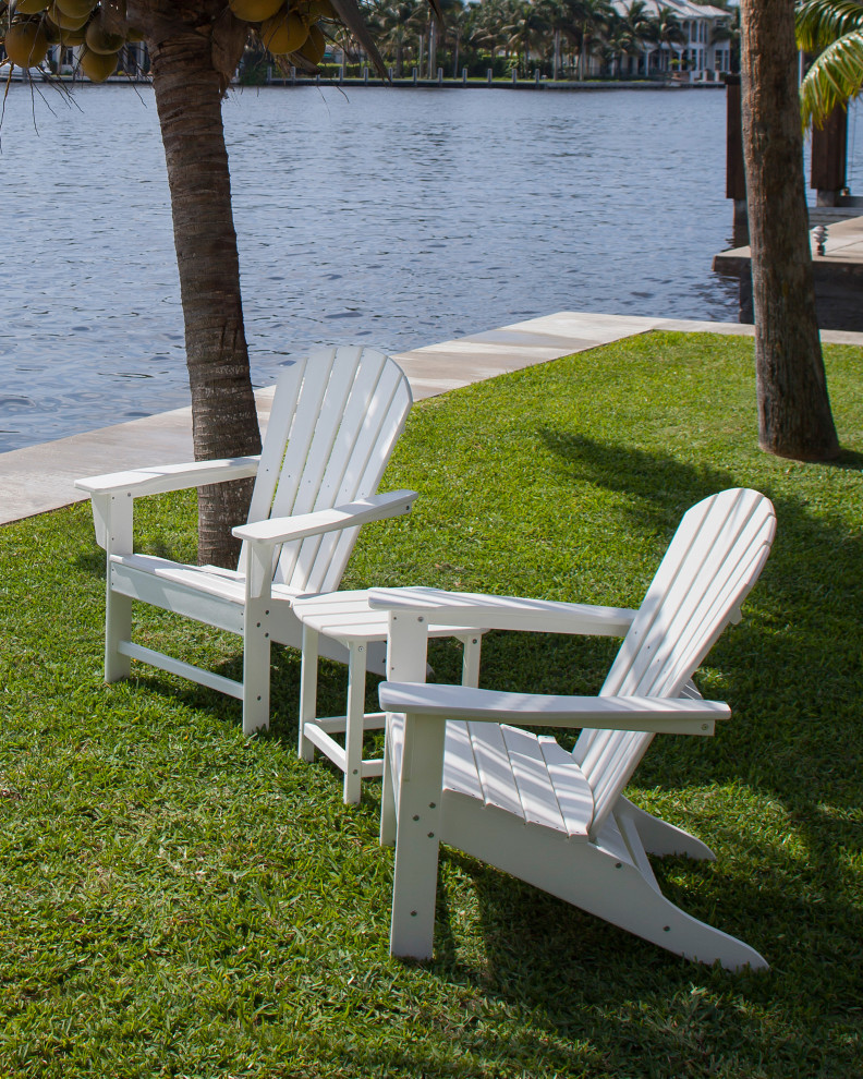 Polywood South Beach Adirondack 3 Piece Set   Transitional   Outdoor Lounge Sets   by POLYWOOD  Houzz