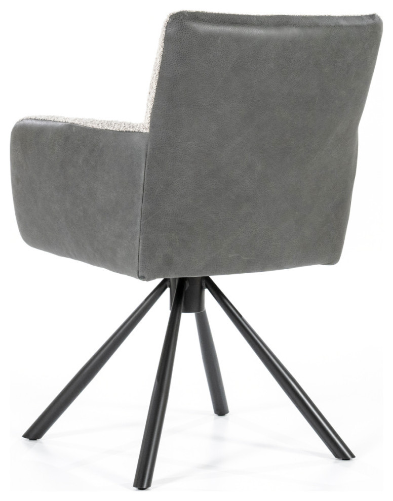 Beige Boucl√© With Gray Accent Chair  Eleonora Stef   Midcentury   Armchairs And Accent Chairs   by Luxury Furnitures  Houzz