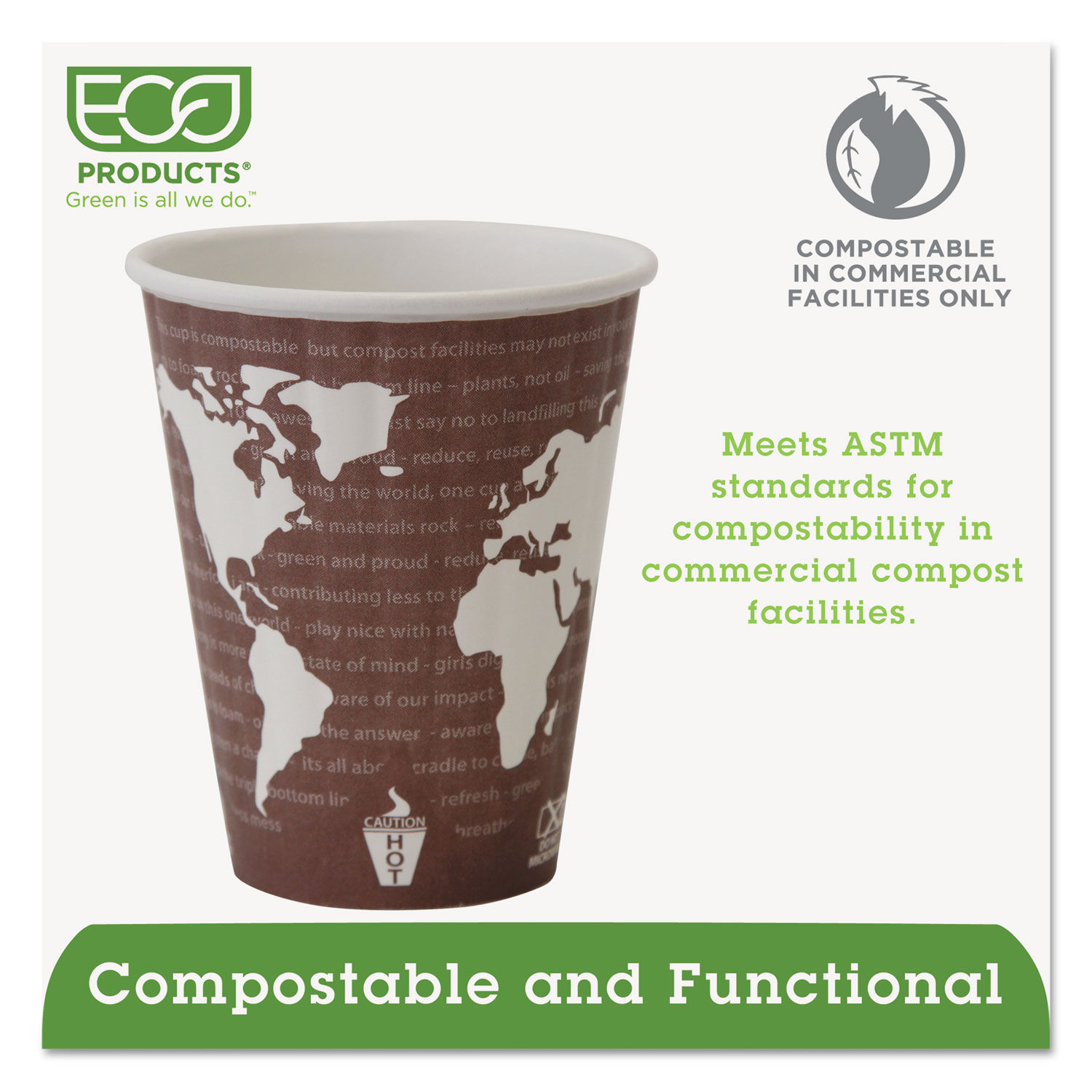 World Art Renewable and Compostable Insulated Hot Cups by Eco-Productsandreg; ECOEPBNHC8WD