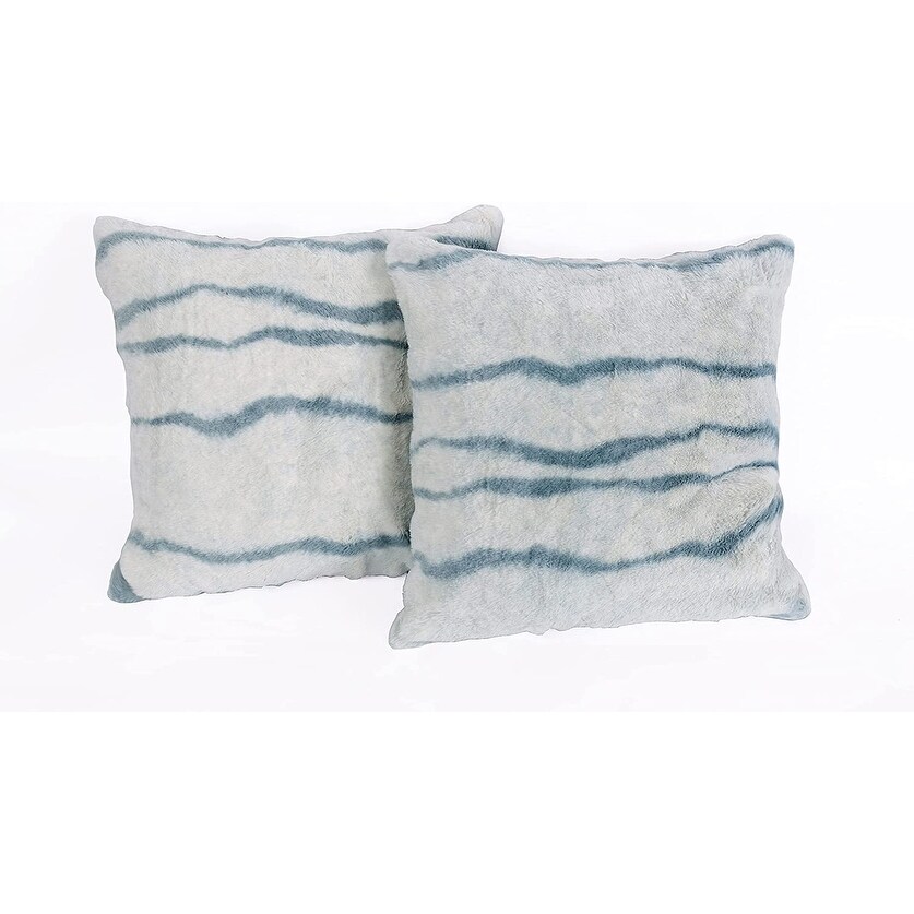 FauxFur Finch Stripe Pillow Shell 2 Piece Set  NO INSERT