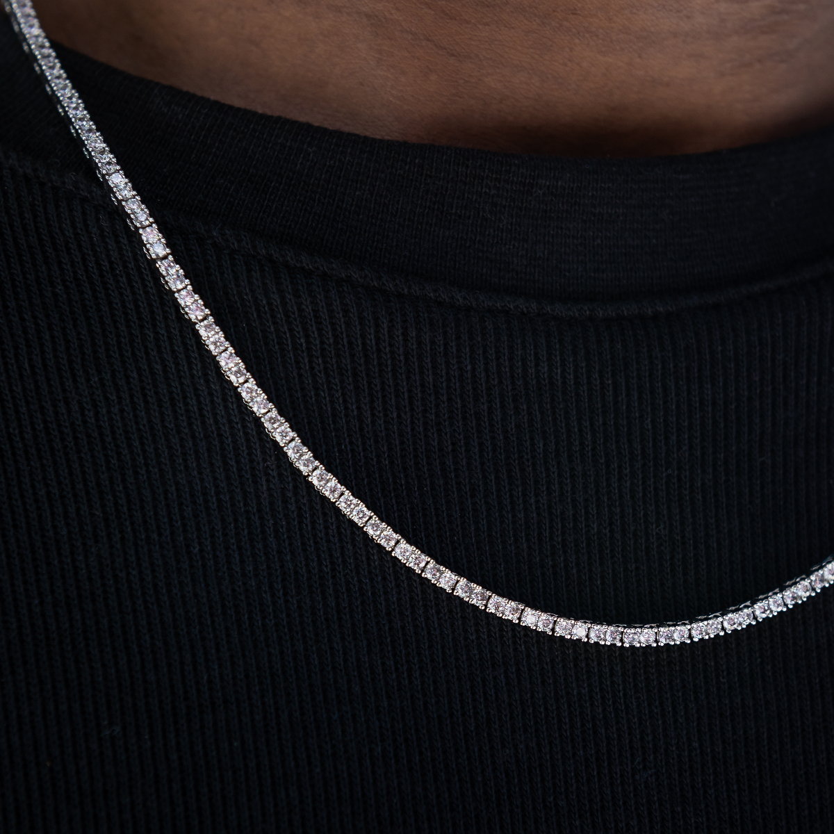 Diamond Tennis Chain in White Gold- 2mm