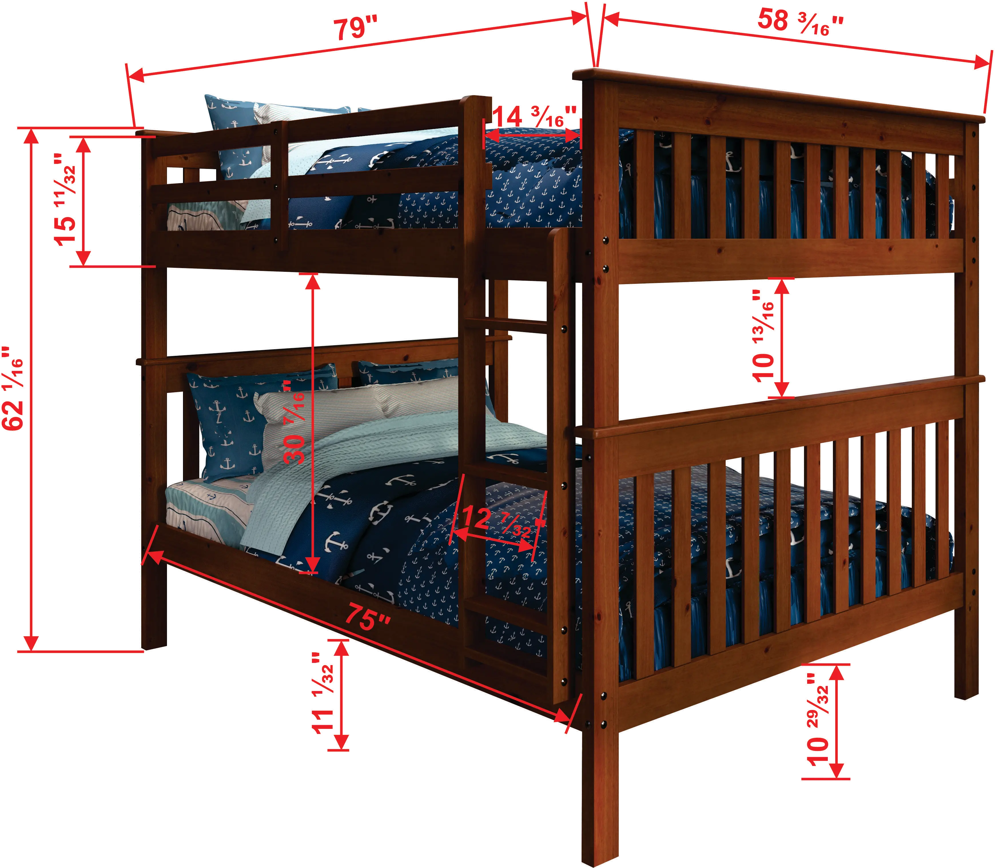 Craftsman Espresso Brown Full-over-Full Bunk Bed