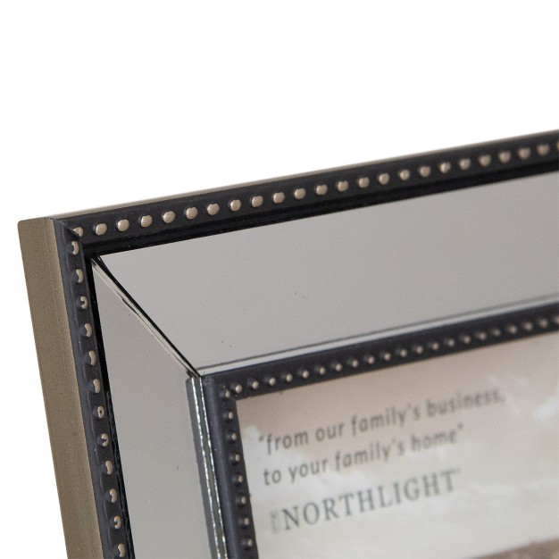 X 6 quot Silver Studded Glass Mirror Encased Photo Picture Frame