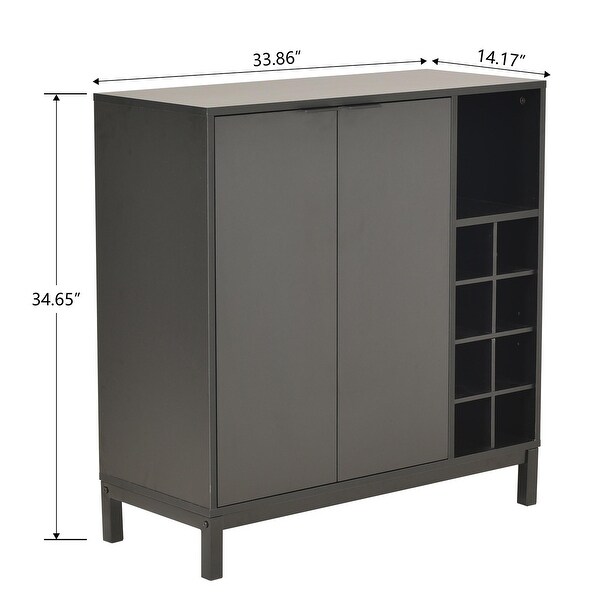 34 Inch Sideboards and Buffets With Storage Coffee Bar Cabinet Wine Racks Storage