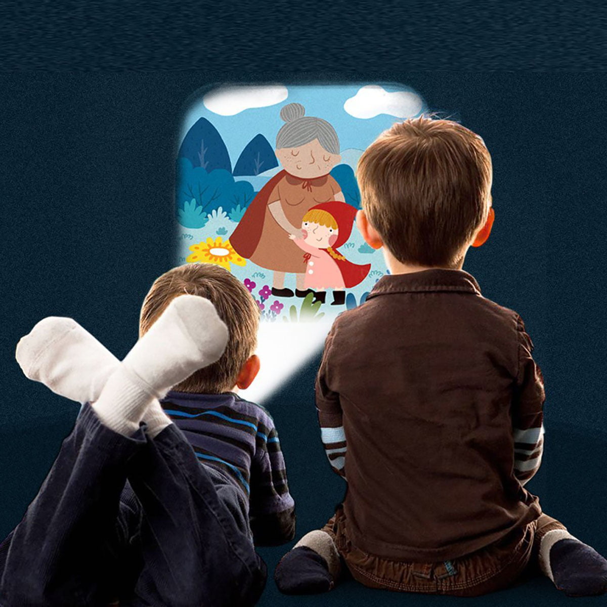 Storybook Projector Torch， Kids Storybook Flashlight Toys for Preschool Kids Toddlers Boys and Girls Education