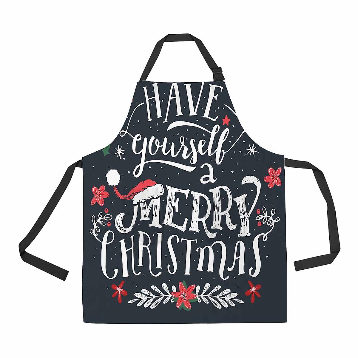 Have Yourself A Merry Christmas Unisex Adjustable Bib Apron With Pockets For Commercial Restaurant And Home Kitchen Use