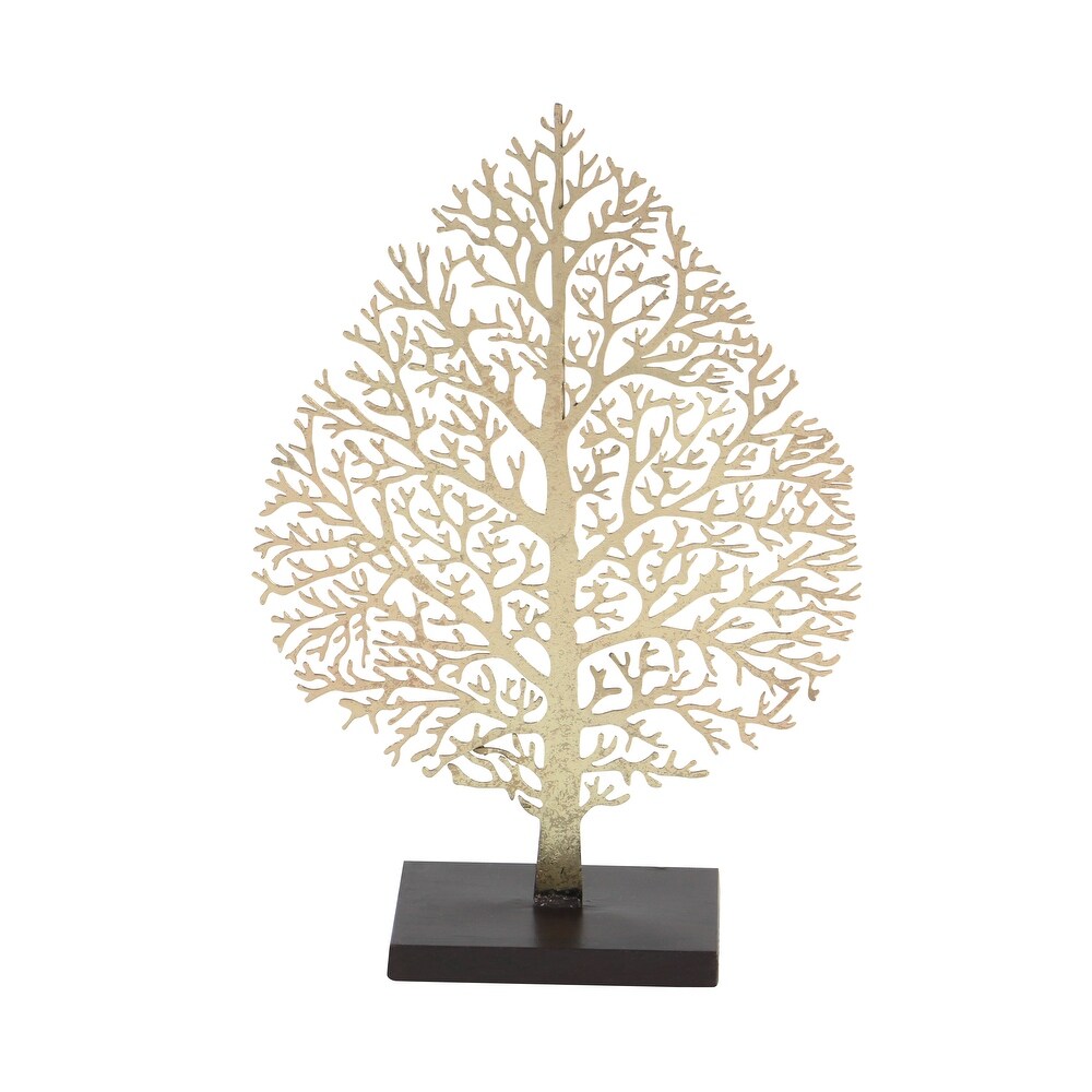 Gold Metal Leaf Sculpture   11 x 4 x 16