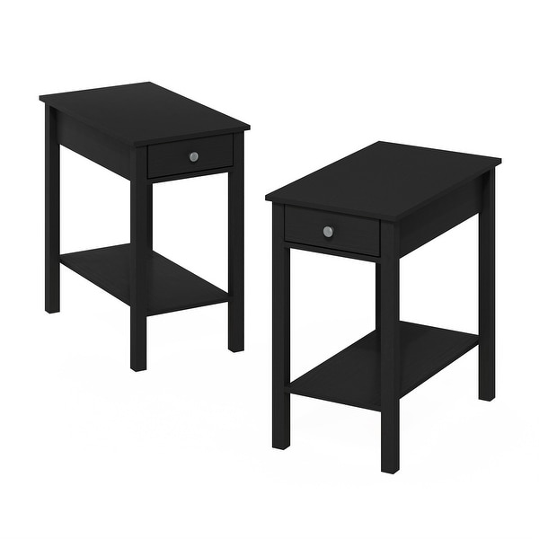 Furinno Classic Rectangular Side Table with Drawer