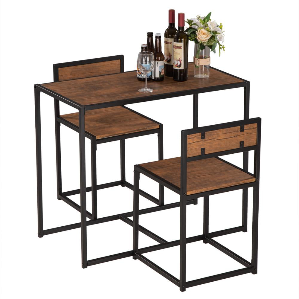 Ktaxon  Industrial 3-Piece Dining Table and 2 Chair Set for Small Space in The Dining Room or Kitchen