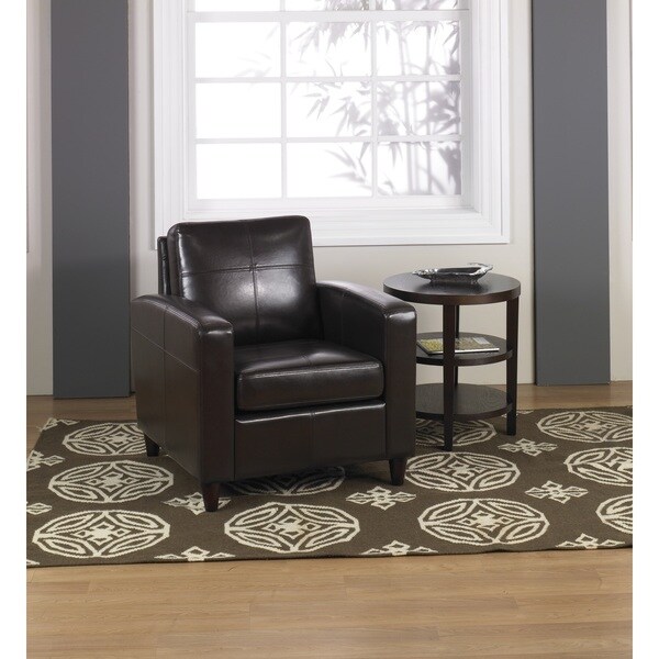 Copper Grove Mandevilla Club Chair in Environmentally Friendly Eco Leather/ Solid Wood Legs