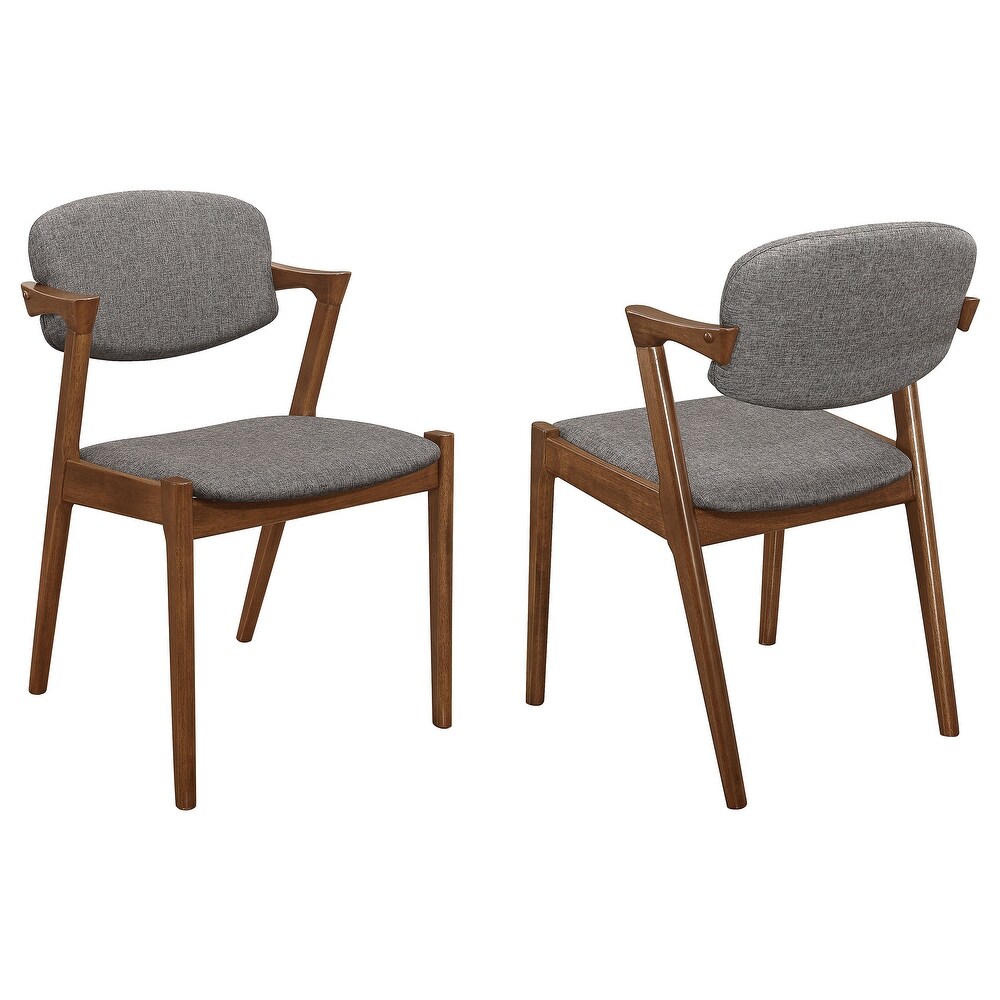 Coaster Furniture Grey and Dark Walnut/Black Dining Side Chairs (Set of 2)   20.75'' x 22.75'' x 30.00''