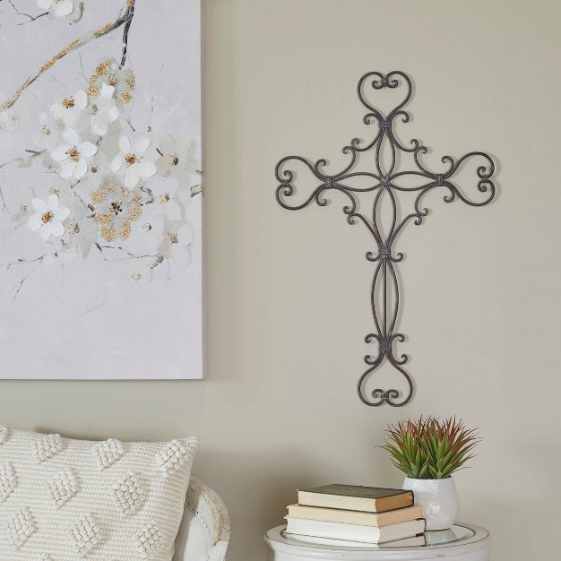 Metal Cross Scroll Wall Decor Black Olivia amp May