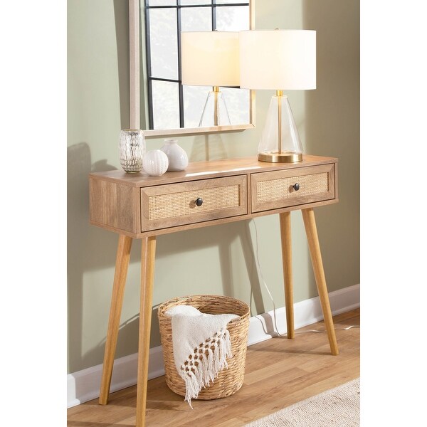 Ailani Console Table with Rattan Accents