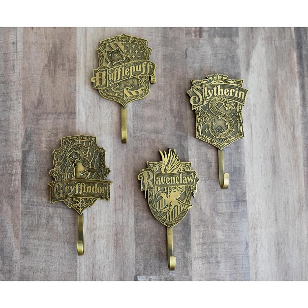 Ukonic Harry Potter Gold Hogwarts Houses Wall Hooks Storage Rack Set Of 4