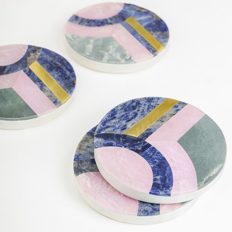 Provence Marble Coasters， Set of 4