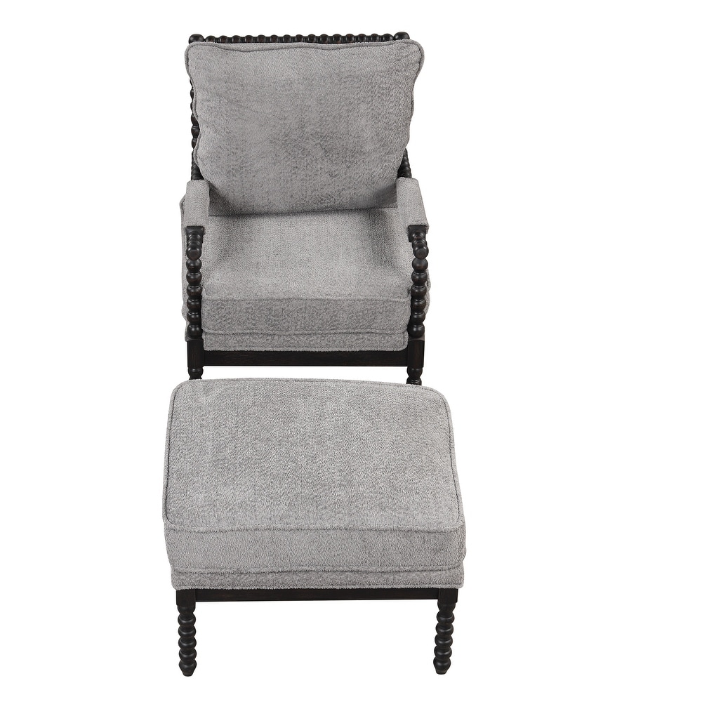 Tufted Velvet Accent Chair with Ottoman Lounge Chair Reading Chair