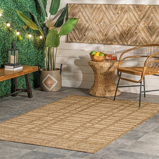 8 x27 x10 x27 Marin Contemporary Indoor outdoor Area Rug Beige Nuloom