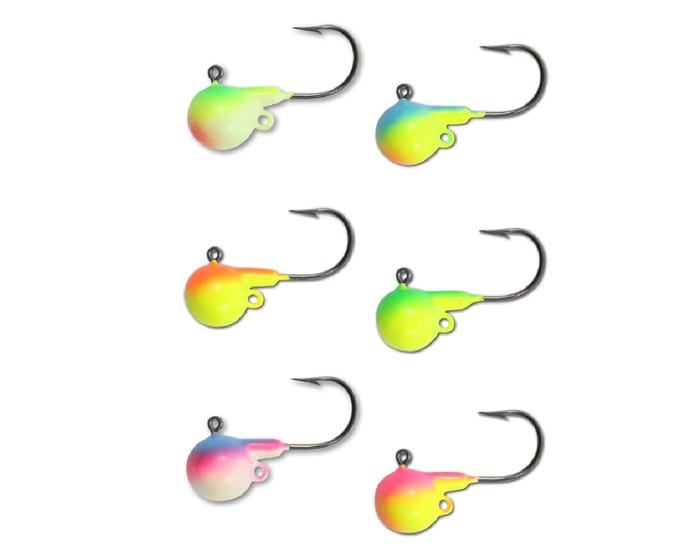 Northland Fishing Fire-Ball Jig - Assorted 2 Tone， 6 Pack - NOFB4699T