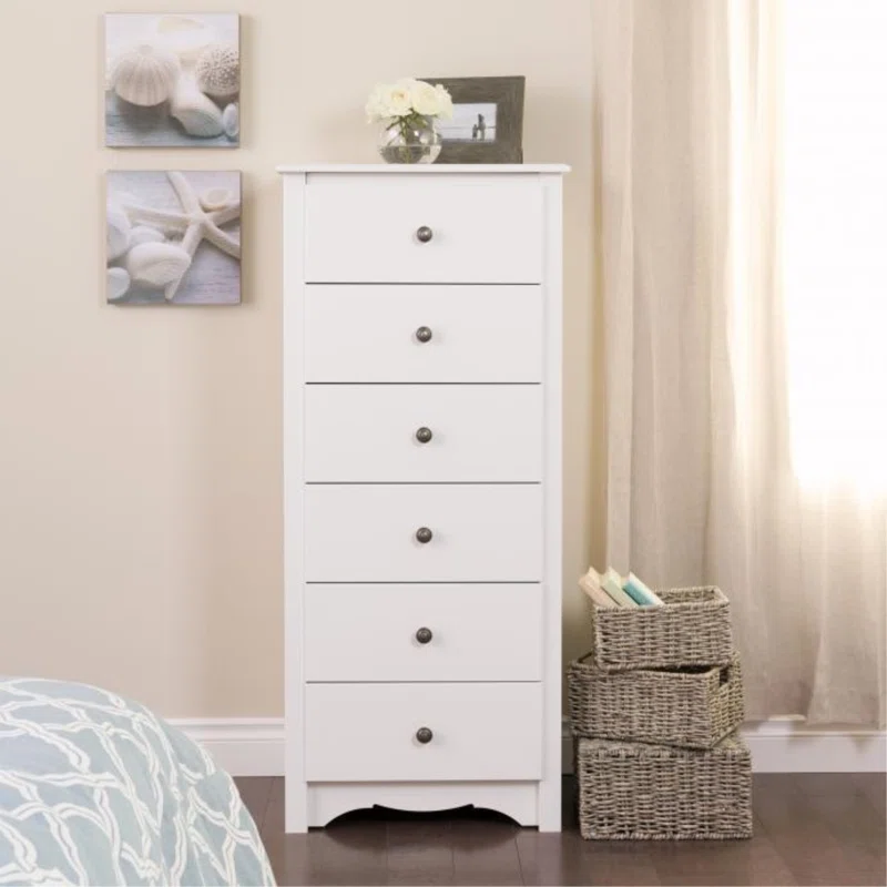 Lark Manor Alyrah 6 Drawer 23.25 W Lingerie Chest， White