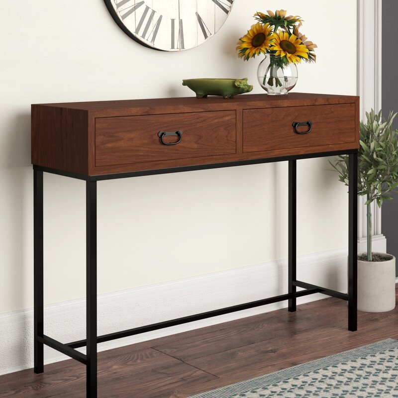 Kobe Small Console Table  Classic Walnut   Industrial   Console Tables   by Gingko Furniture  Houzz