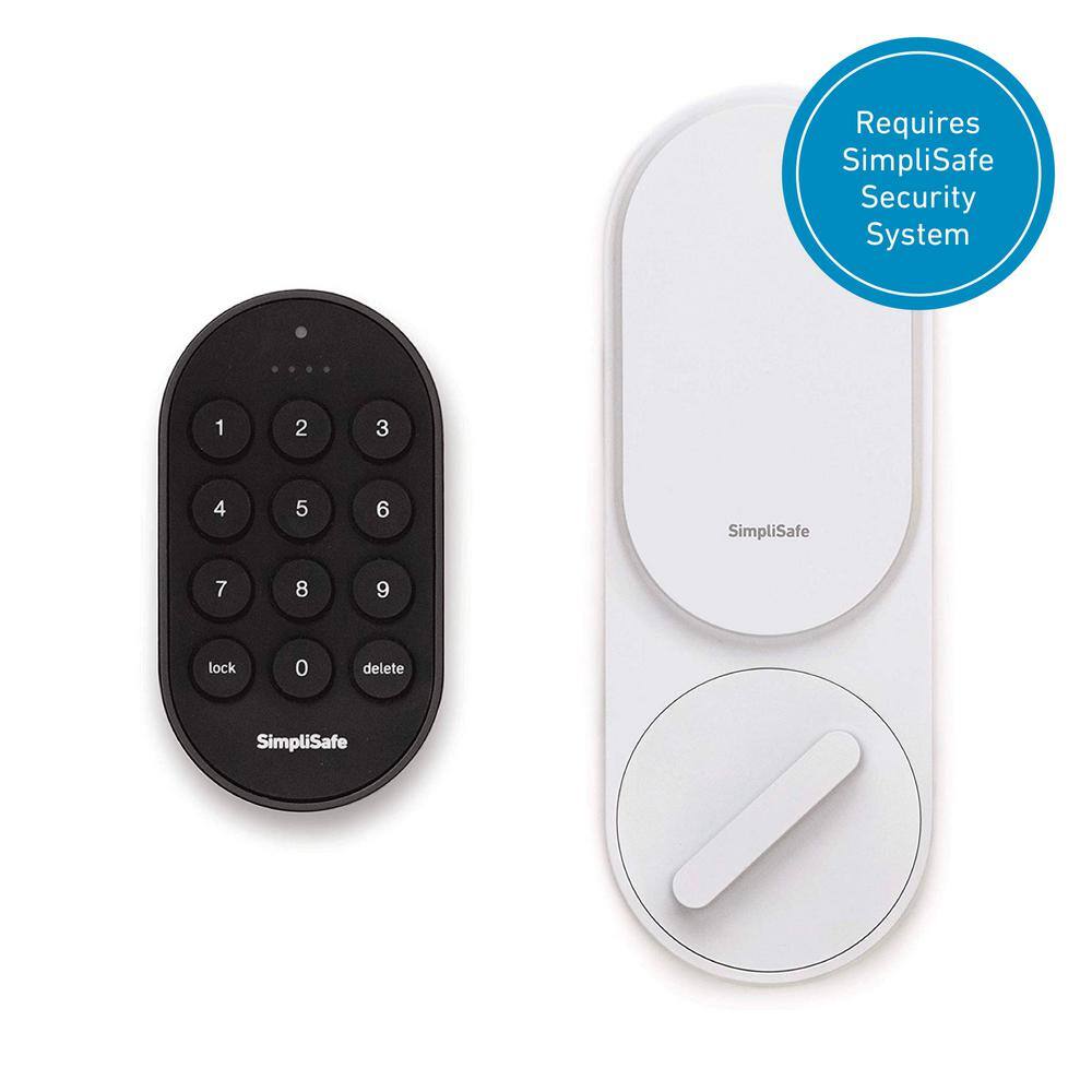 SimpliSafe Smart Lock WiFi Connected Wireless (Battery) with PIN Pad and Remote Access - White SLK100WW