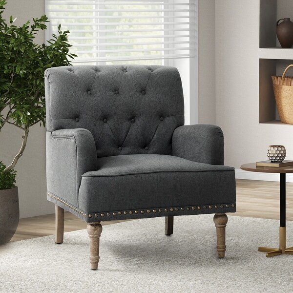 Geltrude Classic Upholstered Accent Arm Chair with Button Tufted Back by HULALA HOME