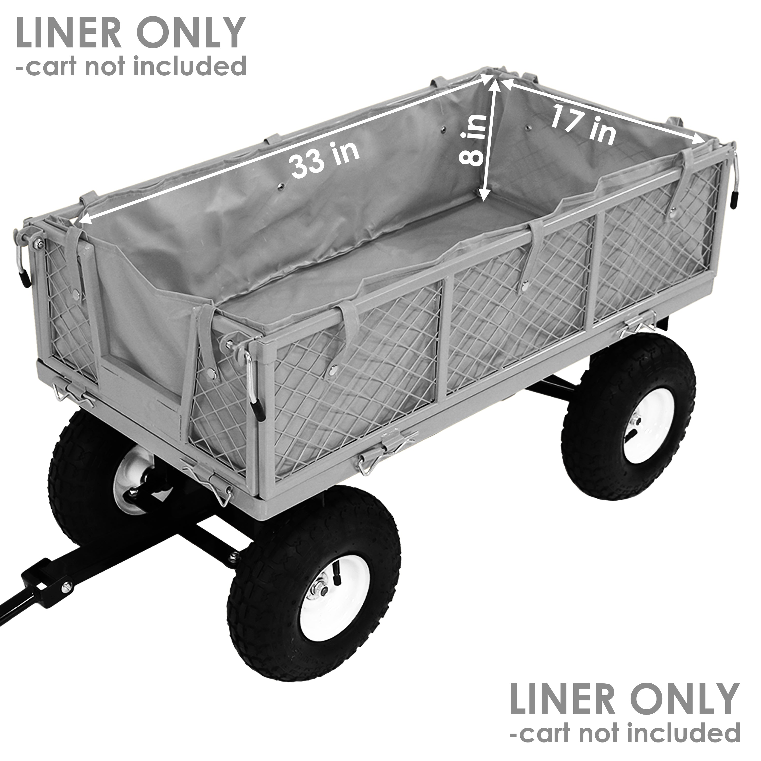 Sunnydaze Outdoor Lawn and Garden Weather-Resistant Heavy-Duty Polyester Utility Wagon Cart Protective Liner - Blue