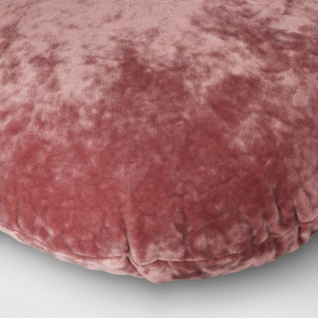 Lustrous Velvet Round Throw Pillow