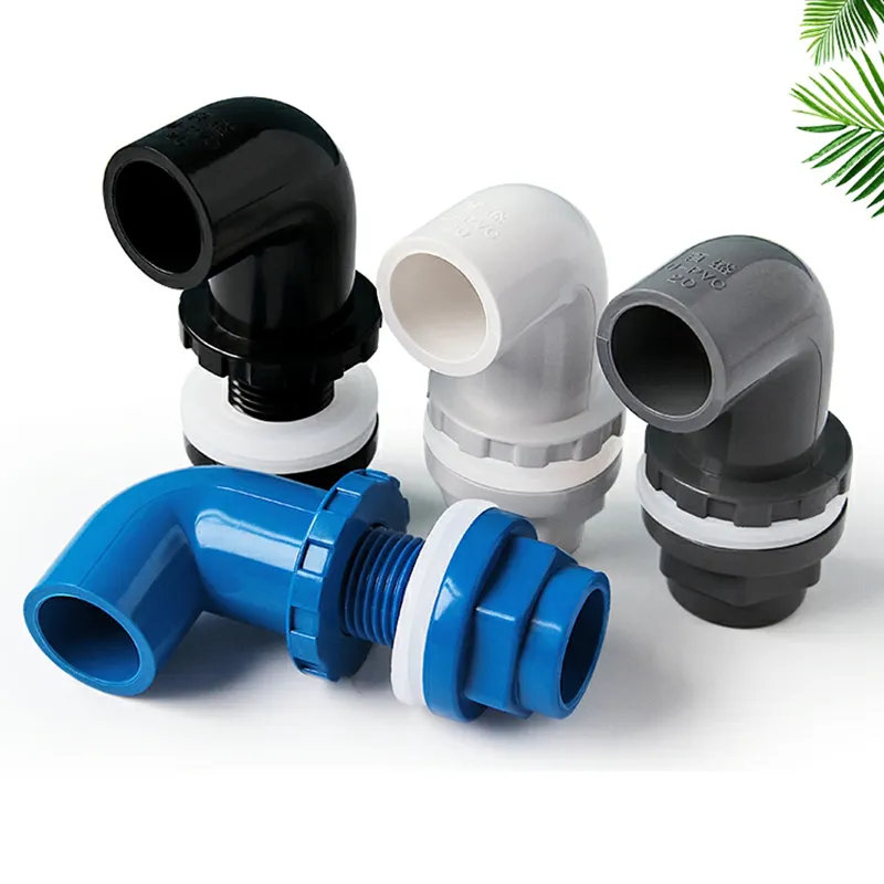 I.D20~50mm PVC Aquarium 90 Elbow Drainage Connector Fish Tank Overflow Joints Water Inlet Outlet Supply Pipe DIY Drain Fittings