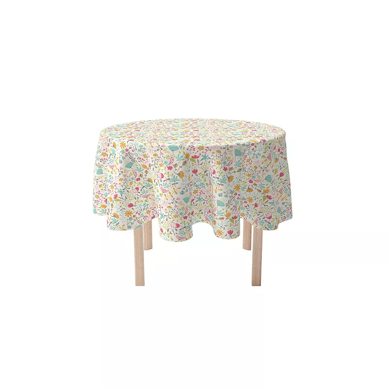 Round Tablecloth， 100% Polyester， 90 Round， Blooming Springs