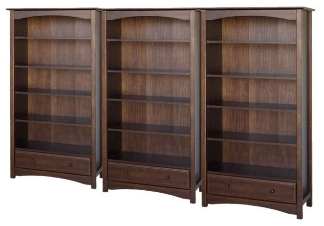 DaVinci Roxanne 5 Shelf Wall Bookcase in Espresso   Transitional   Bookcases   by Homesquare  Houzz