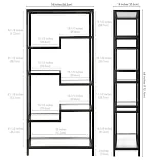 MeyerCross Johann 68 in. Blackened Bronze Metal 4-Shelf Bookcase BK0451