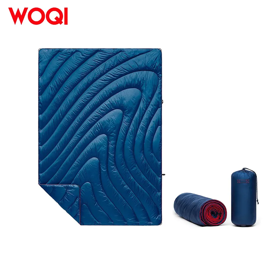 Woqi High Quality Can Be Customized Lightweight Warm Camping Puffy Blanket For Outdoor