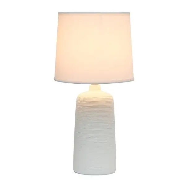 Simple Designs Textured Linear Ceramic Table Lamp