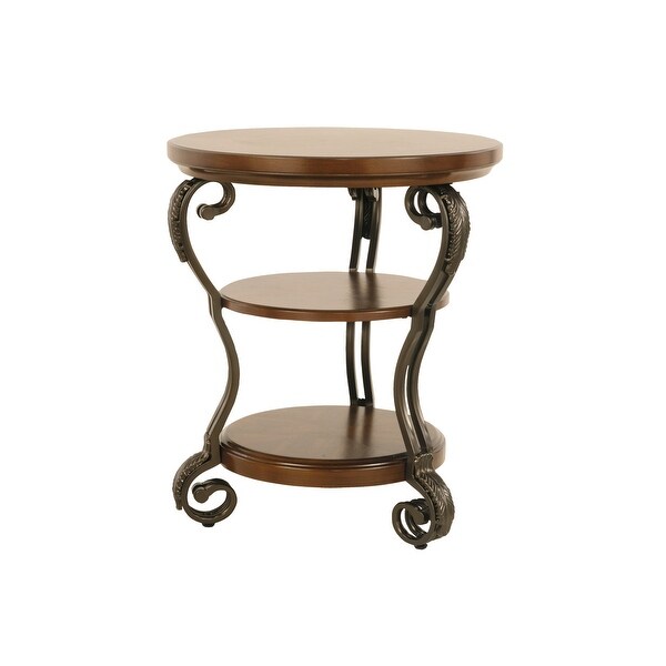 Nestor Medium Brown Chair Side End Table T517-7 Nestor Medium Brown Chair Side End Table